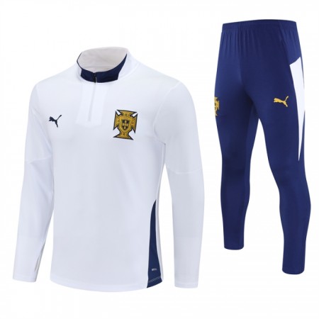 Portugal Trainings Sweatshirt Kwart-Zip 2024-25 Witte Portugal Trainings Sweatshirt Kwart-Zip 2024-25 Witte